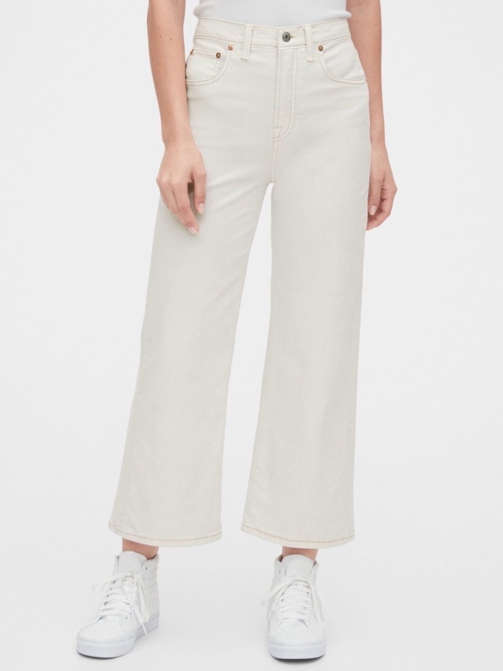 Gap High-Rise Wide Leg Jeans - light khaki